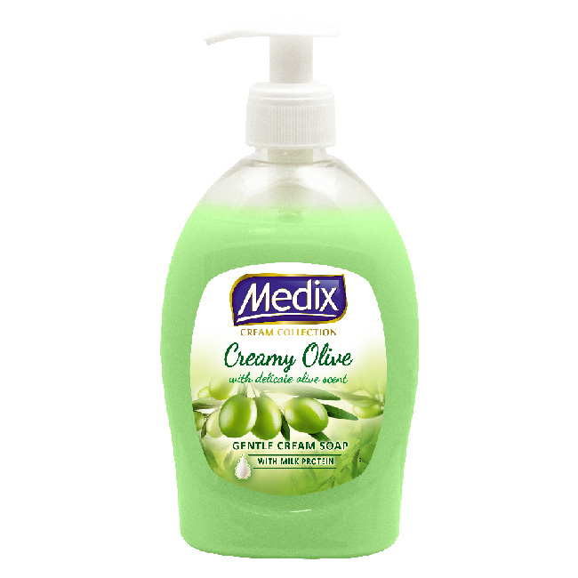 Течен сапун помпа Medix Creamy Olive 400 ml