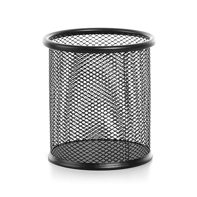 Метален кръгъл моливник Ico мрежа Черен